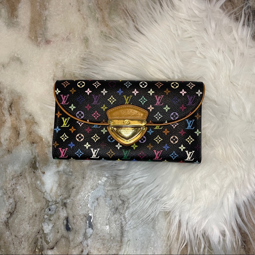Louis Vuitton Black Monogram Multicolor Eugene Wallet